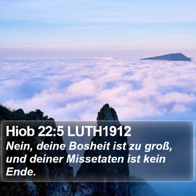 Hiob 22:5 LUTH1912 Bible Verse Image