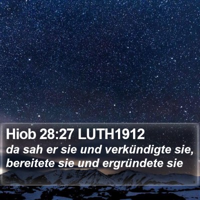 Hiob 28:27 LUTH1912 Bible Verse Image