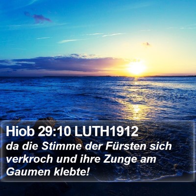 Hiob 29:10 LUTH1912 Bible Verse Image