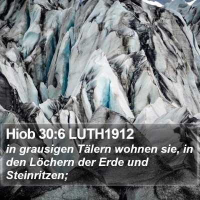 Hiob 30:6 LUTH1912 Bible Verse Image