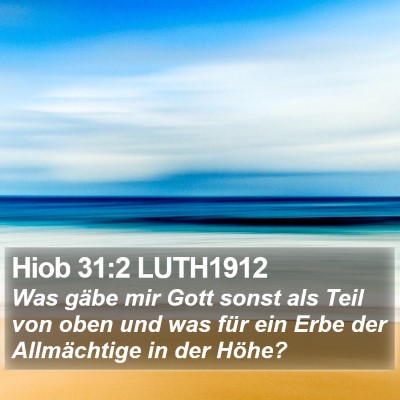 Hiob 31:2 LUTH1912 Bible Verse Image