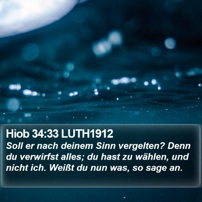 Hiob 34:33 LUTH1912 Bible Verse Image