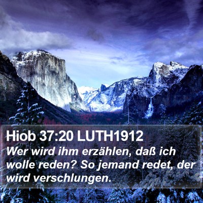 Hiob 37:20 LUTH1912 Bible Verse Image