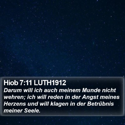 Hiob 7:11 LUTH1912 Bible Verse Image