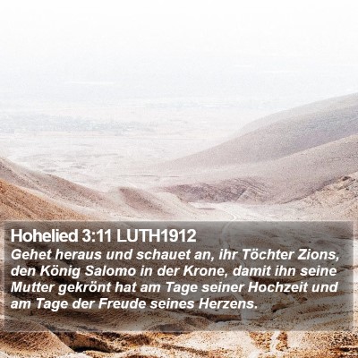 Hohelied 3:11 LUTH1912 Bible Verse Image