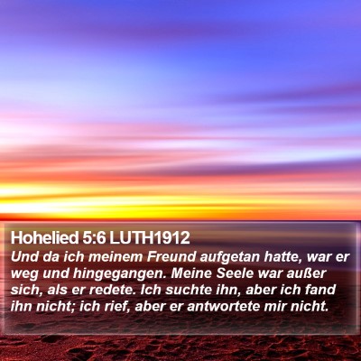Hohelied 5:6 LUTH1912 Bible Verse Image