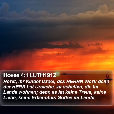 Hosea 4:1 LUTH1912 Bible Verse Image