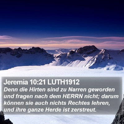 Jeremia 10:21 LUTH1912 Bible Verse Image