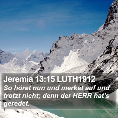 Jeremia 13:15 LUTH1912 Bible Verse Image