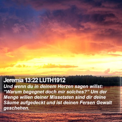 Jeremia 13:22 LUTH1912 Bible Verse Image