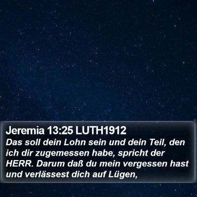 Jeremia 13:25 LUTH1912 Bible Verse Image