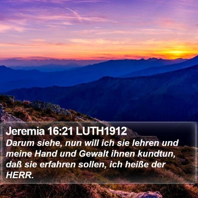 Jeremia 16:21 LUTH1912 Bible Verse Image