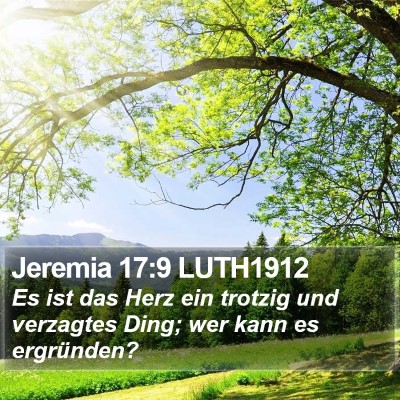 Jeremia 17:9 LUTH1912 Bible Verse Image