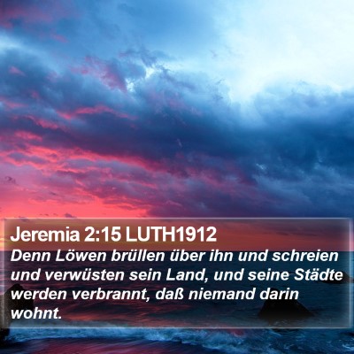 Jeremia 2:15 LUTH1912 Bible Verse Image
