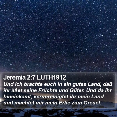 Jeremia 2:7 LUTH1912 Bible Verse Image
