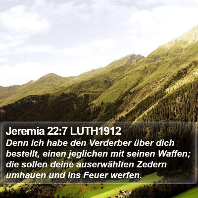 Jeremia 22:7 LUTH1912 Bible Verse Image
