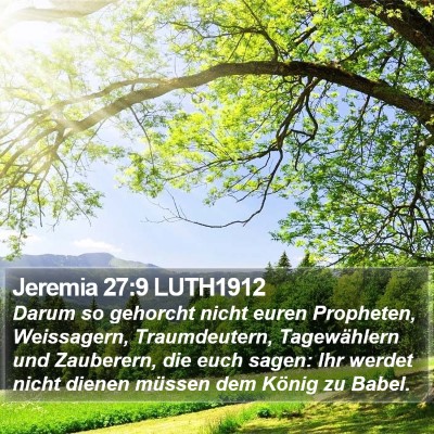 Jeremia 27:9 LUTH1912 Bible Verse Image