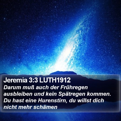 Jeremia 3:3 LUTH1912 Bible Verse Image