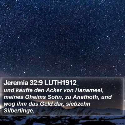 Jeremia 32:9 LUTH1912 Bible Verse Image