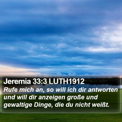 Jeremia 33:3 LUTH1912 Bible Verse Image