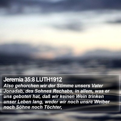 Jeremia 35:8 LUTH1912 Bible Verse Image