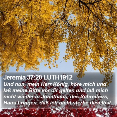 Jeremia 37:20 LUTH1912 Bible Verse Image