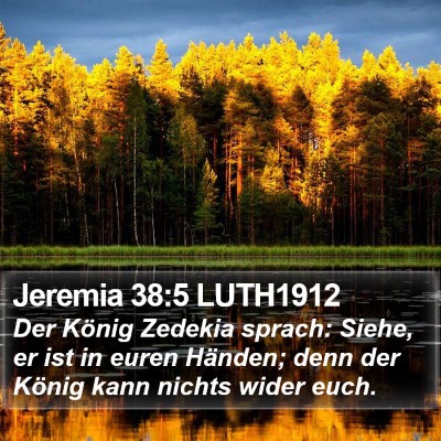 Jeremia 38:5 LUTH1912 Bible Verse Image