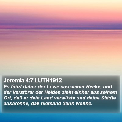 Jeremia 4:7 LUTH1912 Bible Verse Image