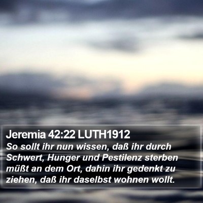 Jeremia 42:22 LUTH1912 Bible Verse Image