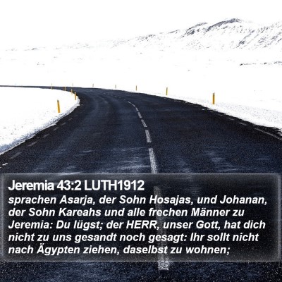 Jeremia 43:2 LUTH1912 Bible Verse Image