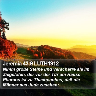 Jeremia 43:9 LUTH1912 Bible Verse Image