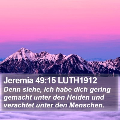 Jeremia 49:15 LUTH1912 Bible Verse Image