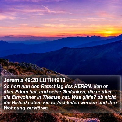 Jeremia 49:20 LUTH1912 Bible Verse Image