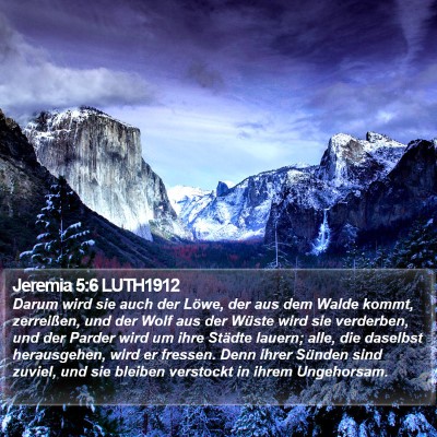 Jeremia 5:6 LUTH1912 Bible Verse Image