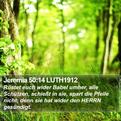 Jeremia 50:14 LUTH1912 Bible Verse Image
