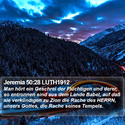 Jeremia 50:28 LUTH1912 Bible Verse Image