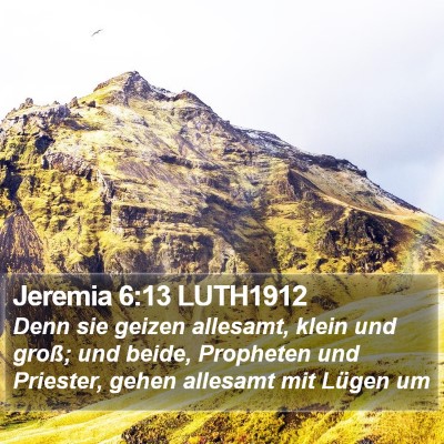 Jeremia 6:13 LUTH1912 Bible Verse Image