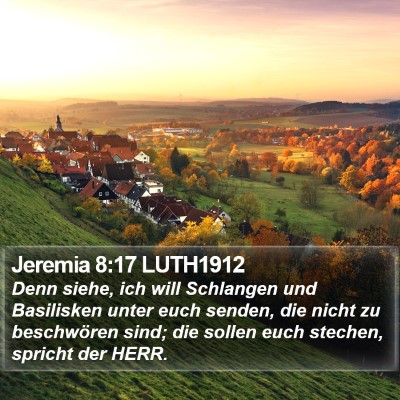 Jeremia 8:17 LUTH1912 Bible Verse Image