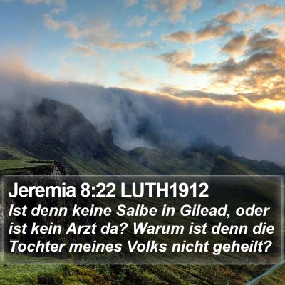 Jeremia 8:22 LUTH1912 Bible Verse Image