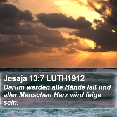 Jesaja 13:7 LUTH1912 Bible Verse Image