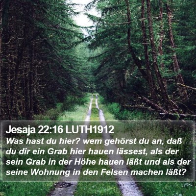 Jesaja 22:16 LUTH1912 Bible Verse Image