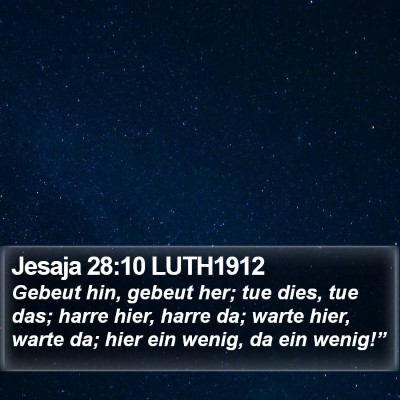 Jesaja 28:10 LUTH1912 Bible Verse Image
