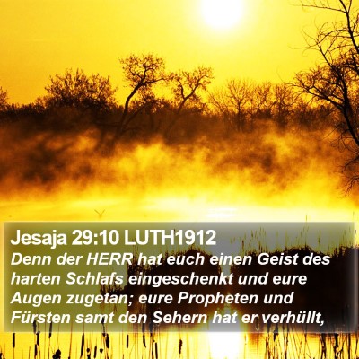 Jesaja 29:10 LUTH1912 Bible Verse Image