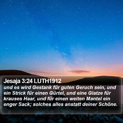 Jesaja 3:24 LUTH1912 Bible Verse Image