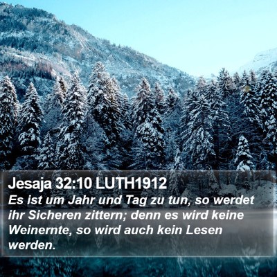 Jesaja 32:10 LUTH1912 Bible Verse Image