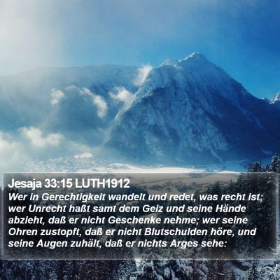Jesaja 33:15 LUTH1912 Bible Verse Image