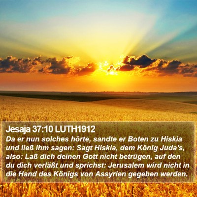 Jesaja 37:10 LUTH1912 Bible Verse Image