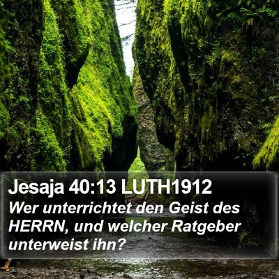 Jesaja 40:13 LUTH1912 Bible Verse Image