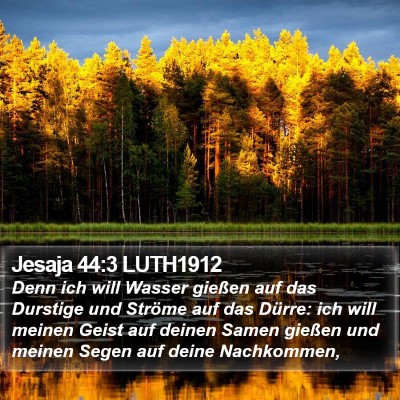 Jesaja 44:3 LUTH1912 Bible Verse Image
