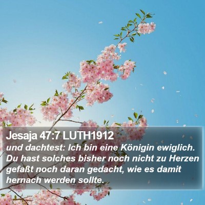Jesaja 47:7 LUTH1912 Bible Verse Image